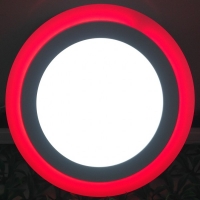 Светильник светодиодный ультратонкий с цветной  подсветкой круглый 6+3Вт4000К